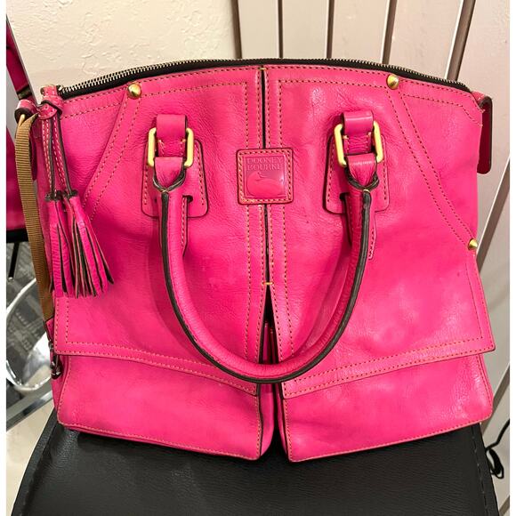 Dooney & Bourke Handbags - Dooney & Bourke Florentine Clayton Satchel Hot Pink Large